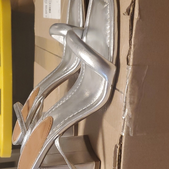 Silver Strappy Mules - Picture 2 of 4